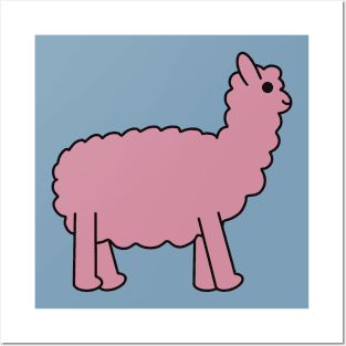 Cute Kawaii Alpaca - Pink Posters and Art